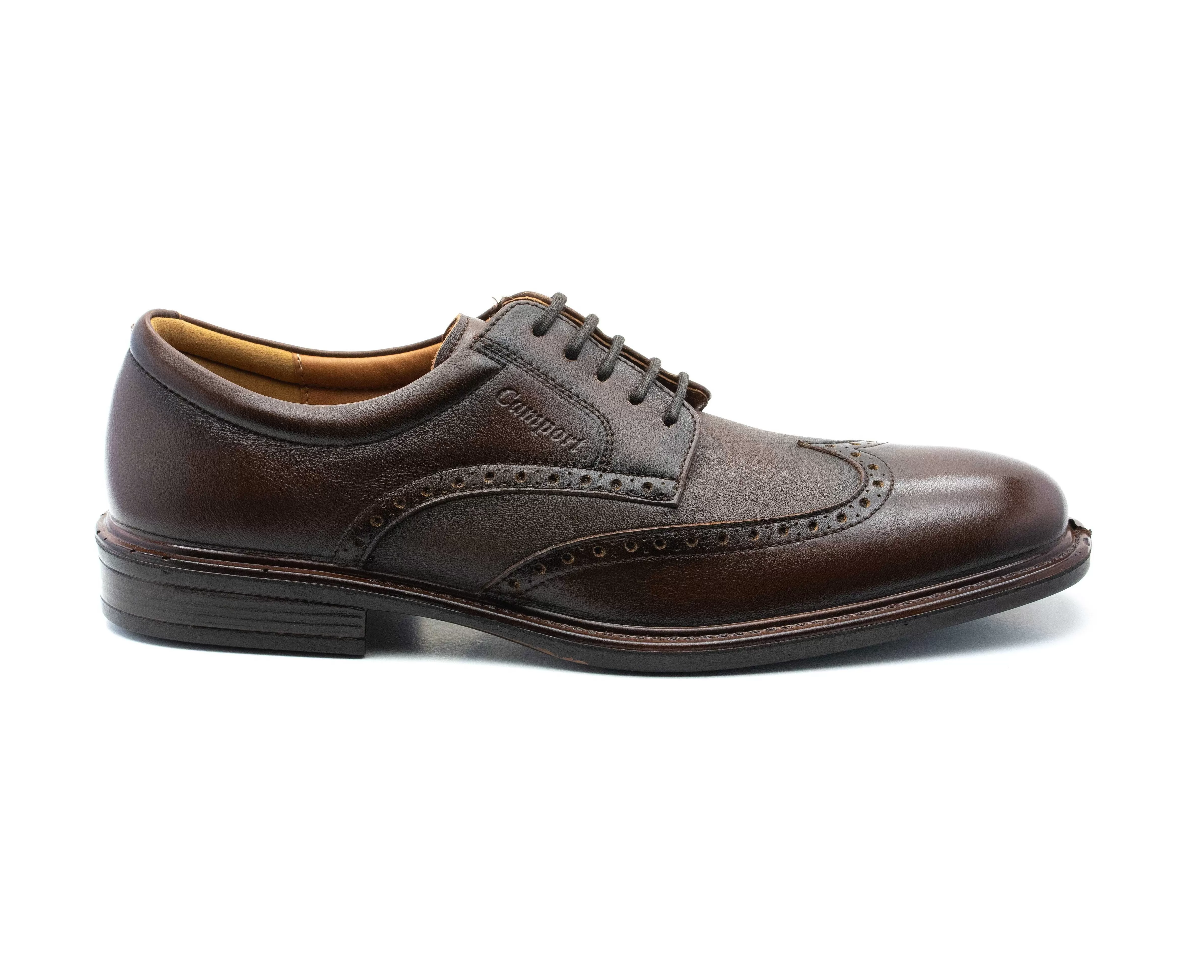 Sapatos^Camport Sapato New Nobleman Stretch Castanho Escuro