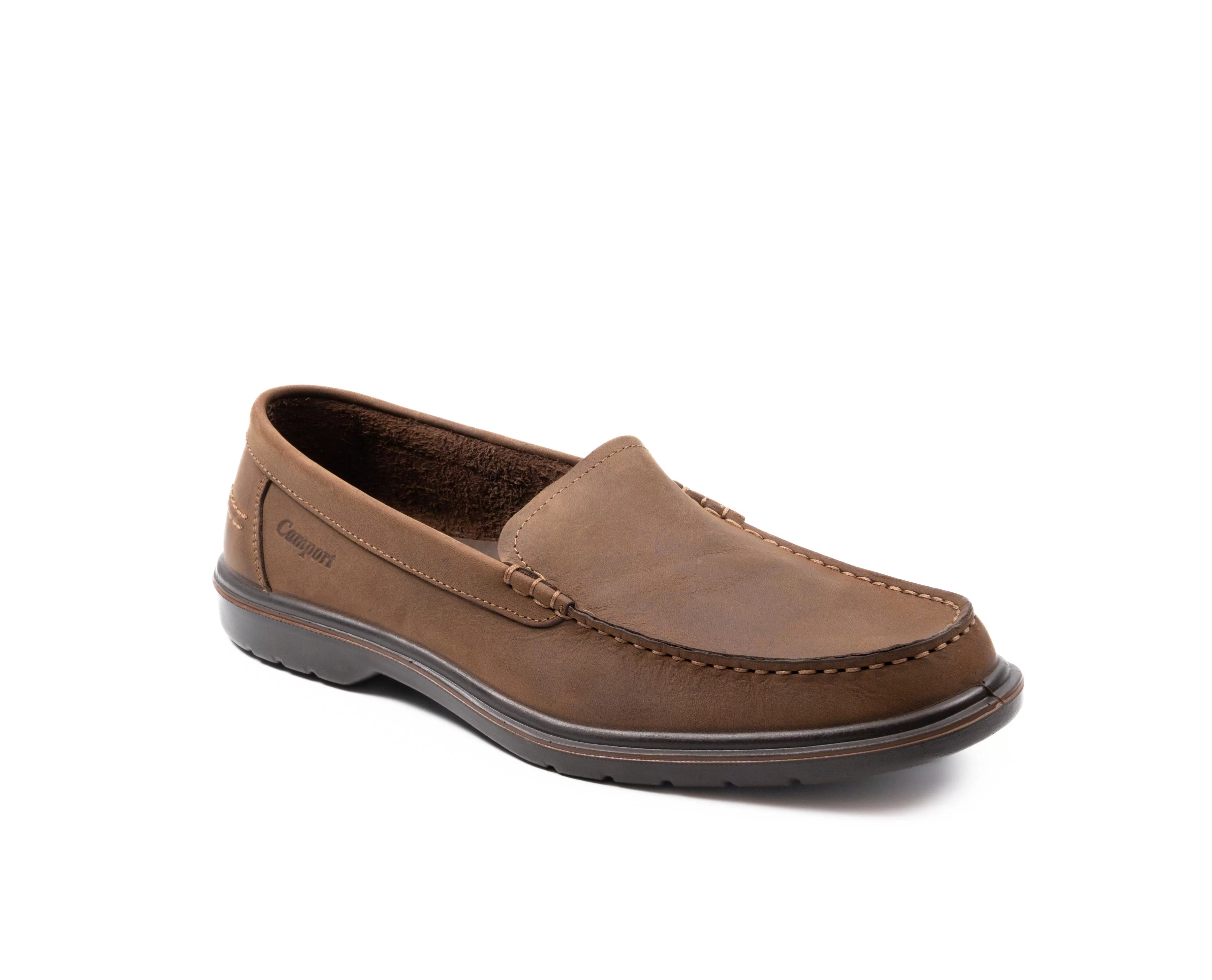 Mocassins^Camport Sapato Pu Boat Castanho